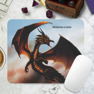 Amber Dragon Fantasy Mouse Pad