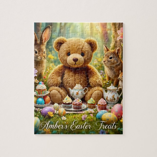 AMBER ~ Easter Treats ~ Teddy's Easter Teaparty ~  Jigsaw Puzzle (Vertical)
