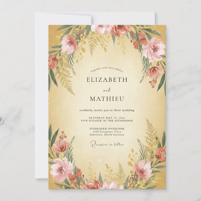 Amber Enchanting Autumnal Wedding Invitation (Front)