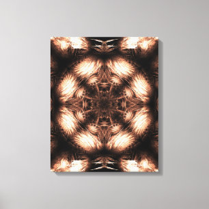 Amber Energy Mandala Fractal Art Canvas Print