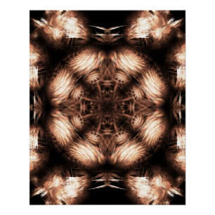 Amber Energy Mandala Fractal Art Poster