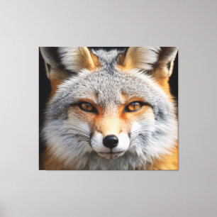 Amber Eyes Fox Art - Photorealism Digital Painting Canvas Print