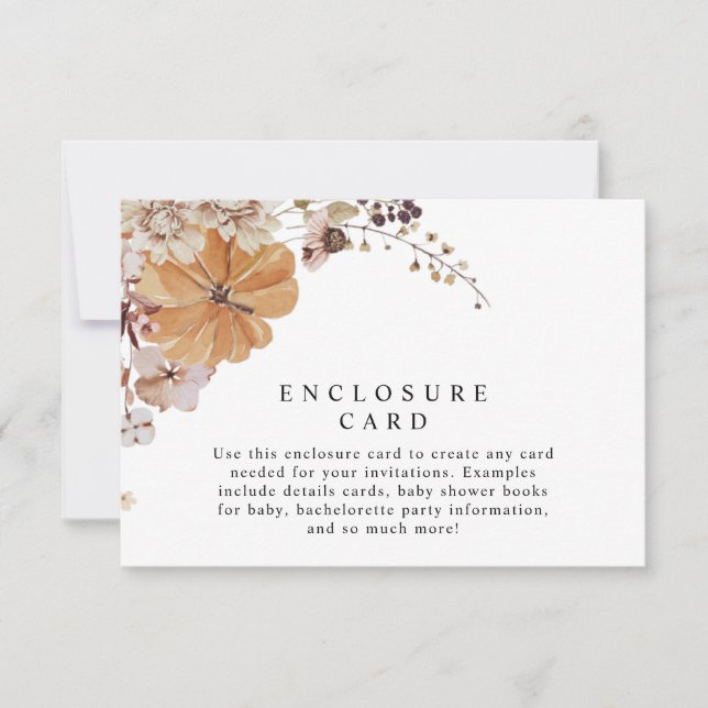 AMBER fall pumpkin enclosure card template  (Front)