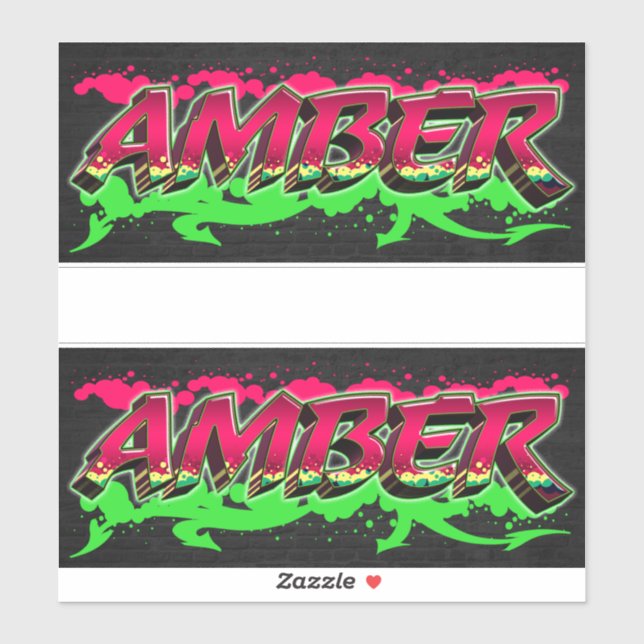 Amber First Name Name Graffiti Decal Sticker (Sheet)
