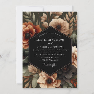 Amber Floral Moody Wedding Invitation