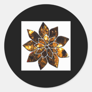 Amber Flower Or Maybe A Christmas Star White Versi Classic Round Sticker