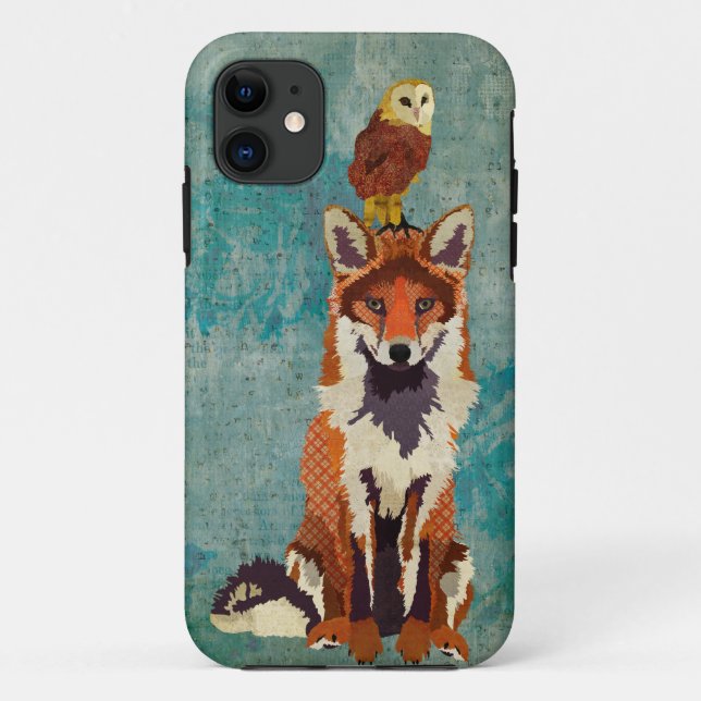 Amber Fox & Owl Blue Rose Case (Back)