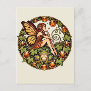 Amber Frog Fairy Postcard