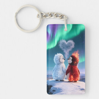 Amber & Frosty Aurora Magic Penguin Key Ring