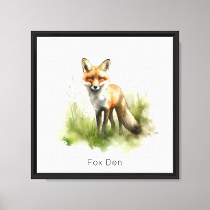 Amber Gaze: Meadow Fox, custom Canvas Print
