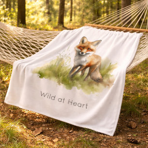 Amber Gaze: Meadow Fox, custom Fleece Blanket