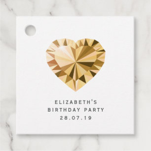 Amber Gemstone and Iridescent Leopard Pattern Favour Tags