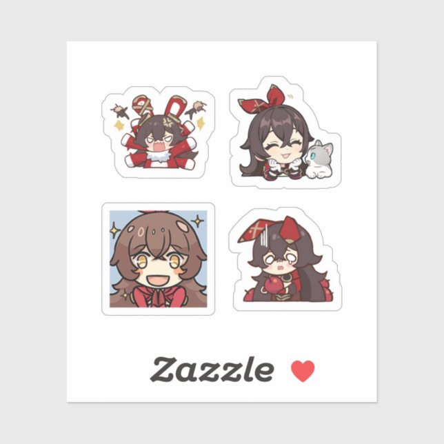 Amber Genshin Impact 4 Pack Sticker Sheet Extra (Sheet)