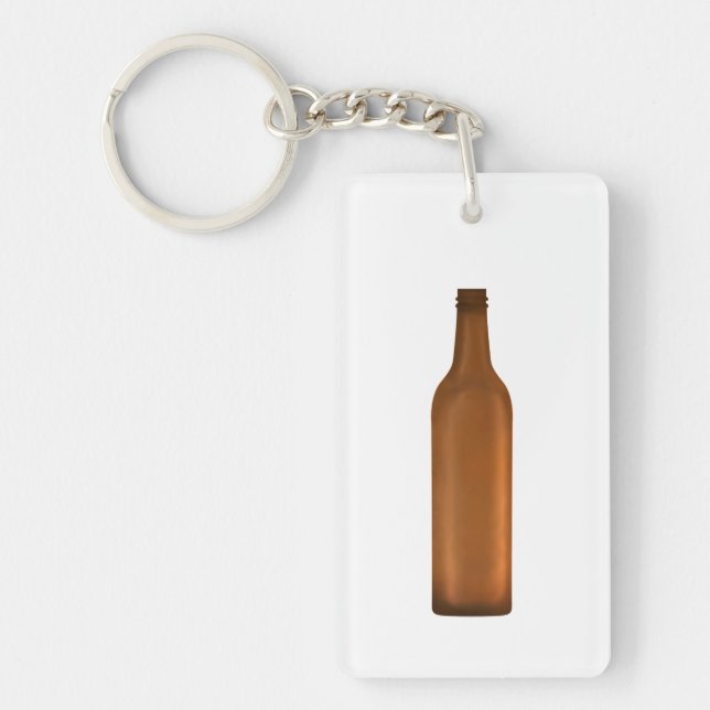 Amber Glass Bottle Illustration Key Ring (Front)