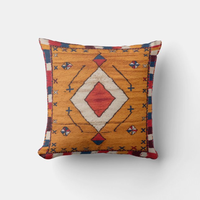 Amber Glow" Moroccan Kilim Pillows: Cushion (Front)