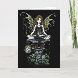 "Amber" Gothic Lotus Nature Faerie Art Card
