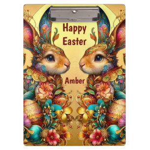 AMBER ~ HAPPY EASTER ~ EASTER BUNNIES ~  CLIPBOARD