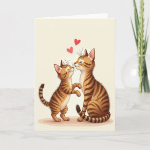 Amber Hued Felines Day Card