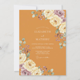 Amber Lavender Painted Wedding Invitation