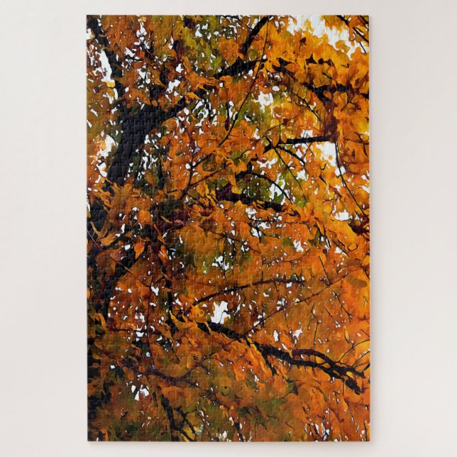 Amber Leaves of Fall Jigsaw Puzzle (Vertical)