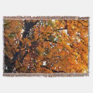 Amber Leaves of Fall Throw Blanket