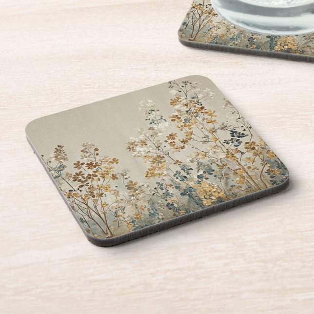Amber meadow floral coaster (Left Side)