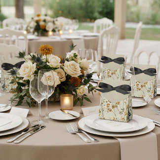 Amber meadow floral favour box