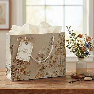 Amber meadow floral large gift bag
