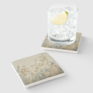 Amber meadow floral stone coaster