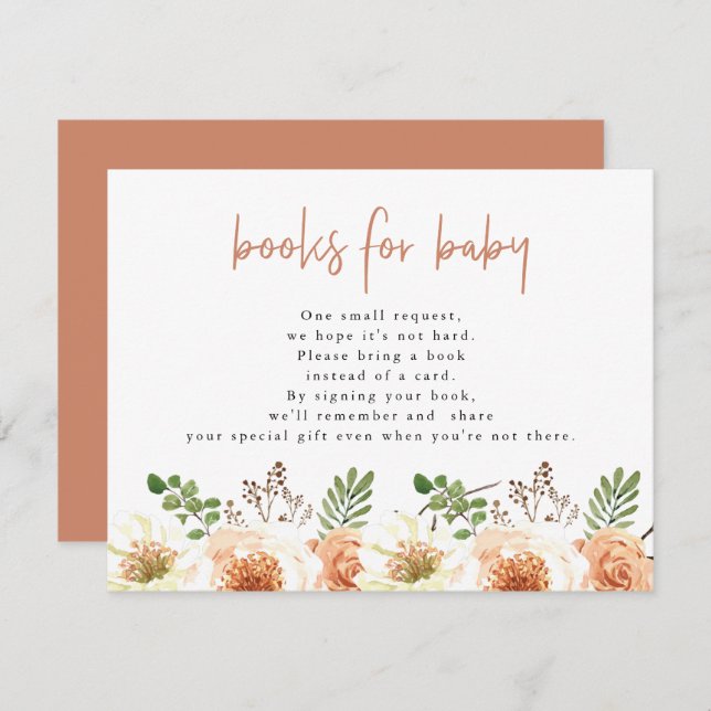 AMBER Modern Rustic Little Pumpkin Books for Baby Invitation (Front/Back)