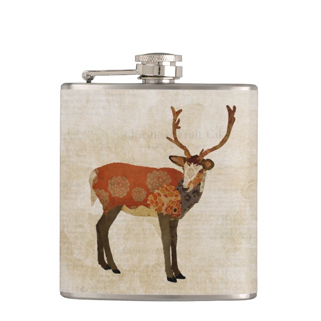Amber Mums Buck Flask (Front)