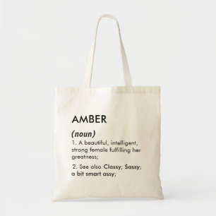 Amber name, Editable name, Custom name Tote Bag