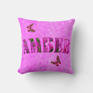 Amber Name Logo. Cushion