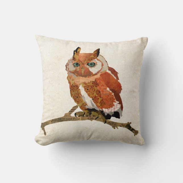 Amber Owl Mojo Pillow (Front)