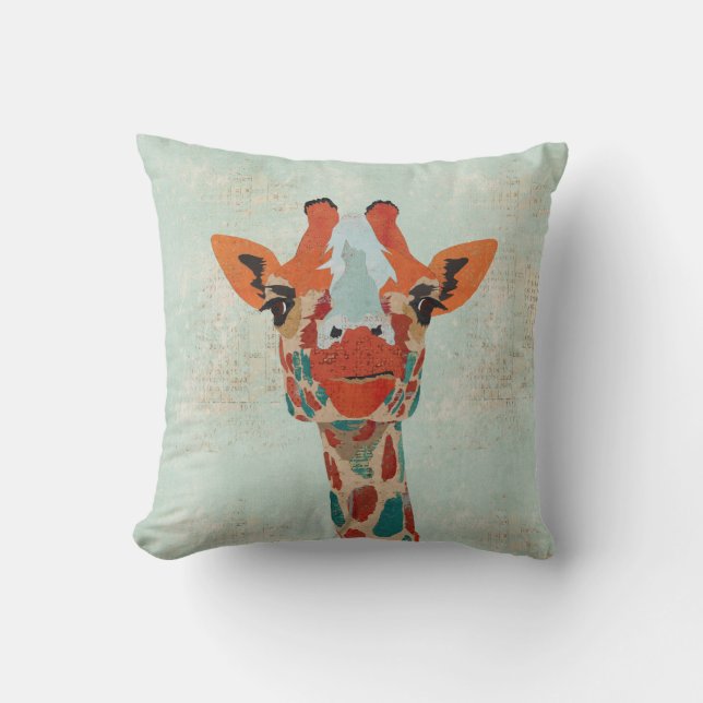 Amber Peeking Giraffe  MoJo Pillow (Front)