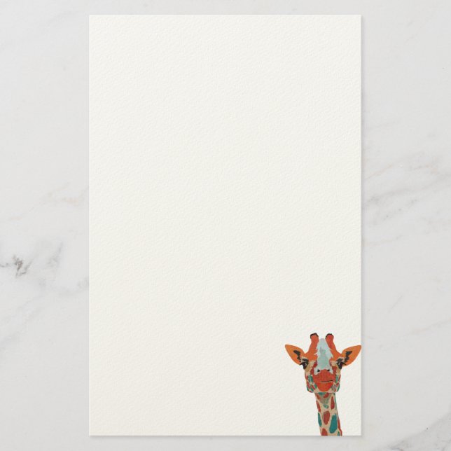 Amber Peeking Giraffe Stationery (Front)