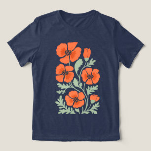 Amber Petal Women’s Abstract Floral T‑Shirt Tri-Blend Shirt