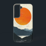 Amber Ridge Silhouette Phone Case<br><div class="desc">A sharp silhouette of desert ridges glows against a blazing amber sun,  creating a bold and captivating sunset design.</div>