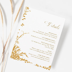 Amber Romantic Botanical Garden Wedding Details Enclosure Card