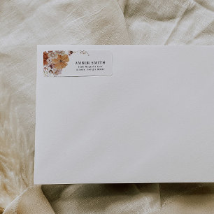 AMBER rustic fall foliage pumpkin return address