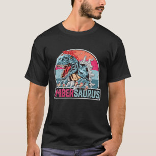 Amber Saurus Funny Personalised Dinosaur T Rex Nam T-Shirt