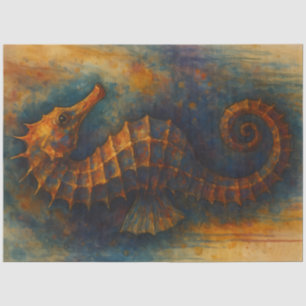 Amber Seahorse Watercolor Nautical Coastal Fantasy Tissue Paper
