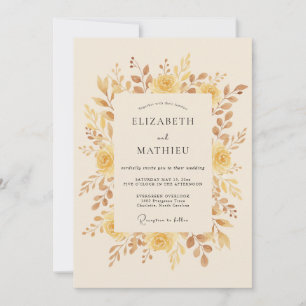 Amber Soft Floral Romance Wedding Invitation