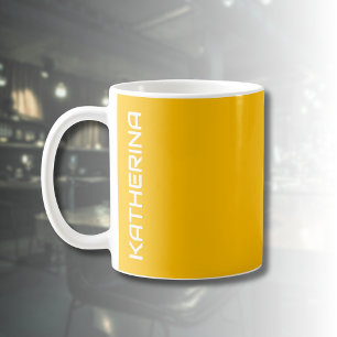 Amber Solid Colour Classic Personalised Coffee Mug