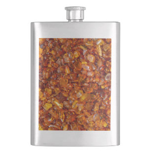 Amber stones hip flask