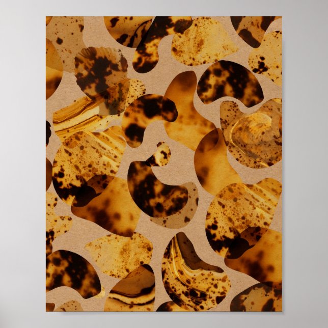 Amber Tortoiseshell Pattern Art Poster (Front)