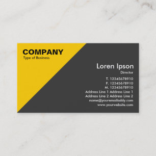 Amber Triangular Corner - Dark Grey Business Card