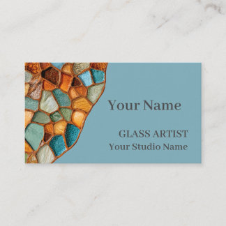 Amber Turquoise Stained Glass Business Card
