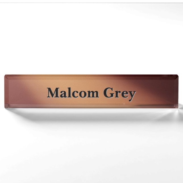Amber twilight moonlight ombre effect  nameplate (Front)