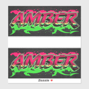 Amber Vorname Name Graffiti Aufkleber Sticker